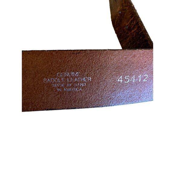 Vintage Martin Dingman Brown Leather Mens Belt Metal Buckle - Picture 7 of 8